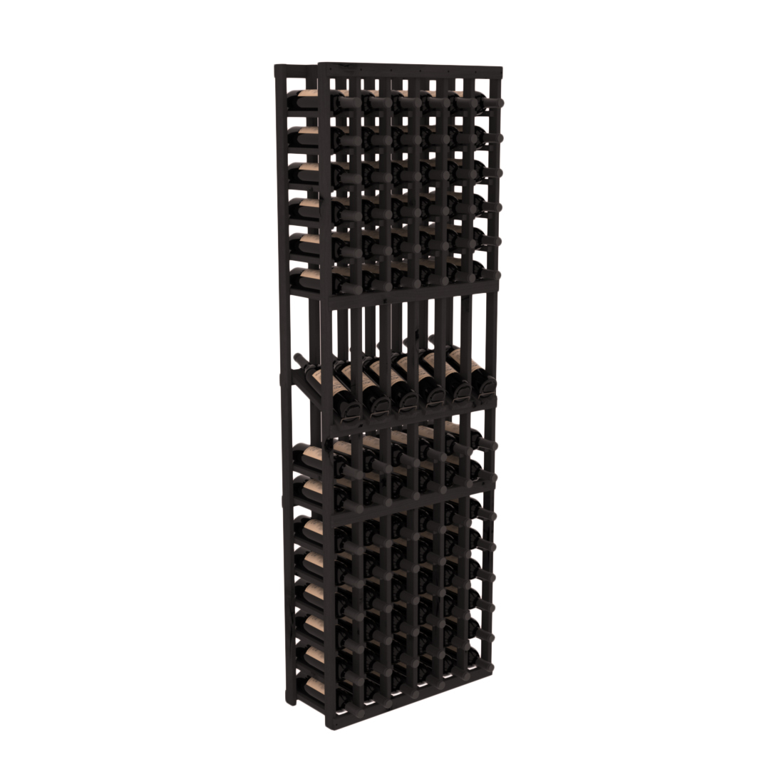 InstaCellar 6 Column Display Row Rack – Knotty Alder / Black stained