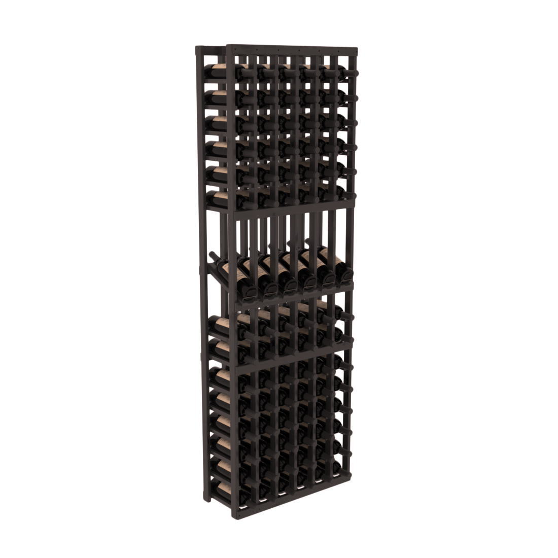 InstaCellar 6 Column Display Row Rack – Knotty Alder / Black stained