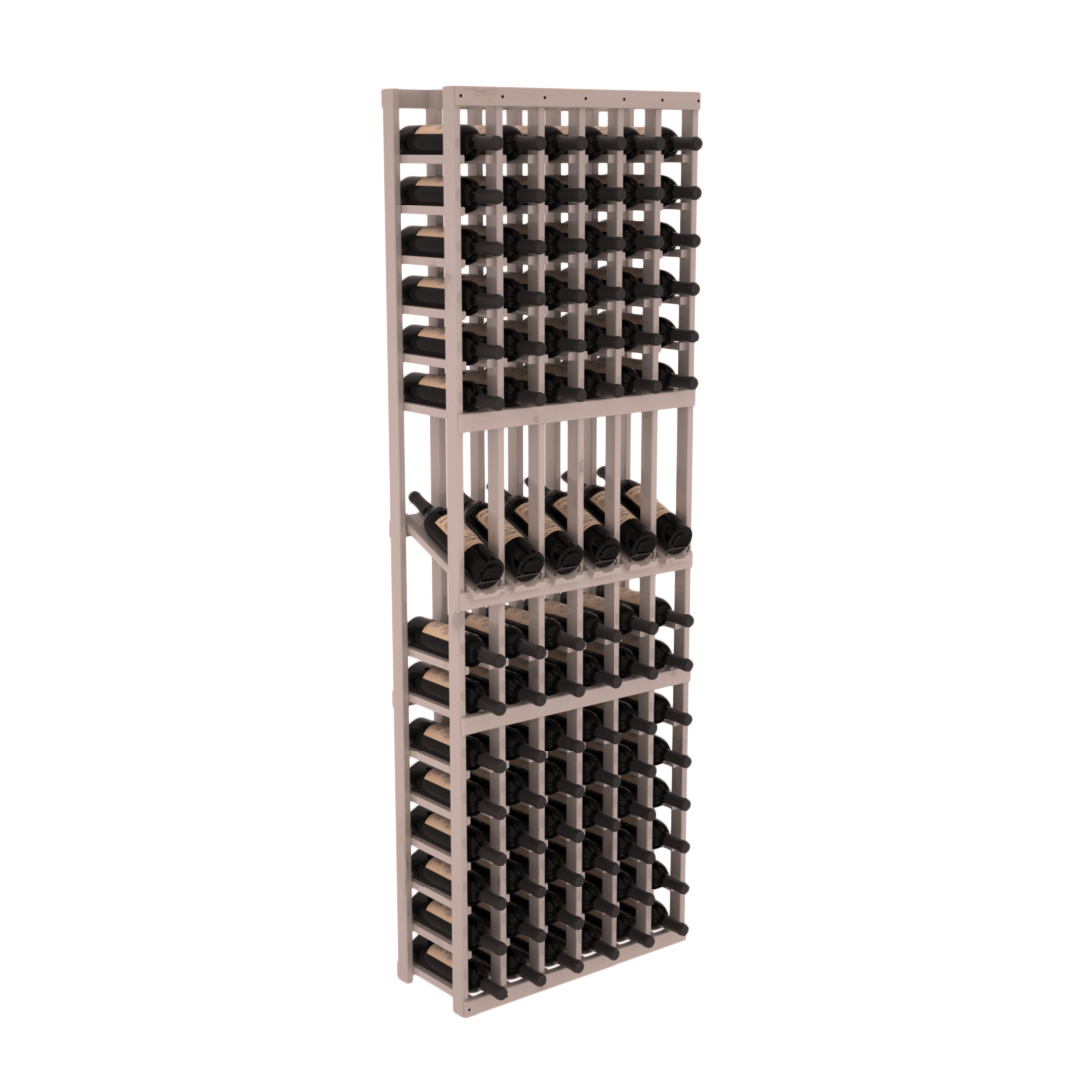 InstaCellar 6 Column Display Row Rack – Knotty Alder / Greywash stained