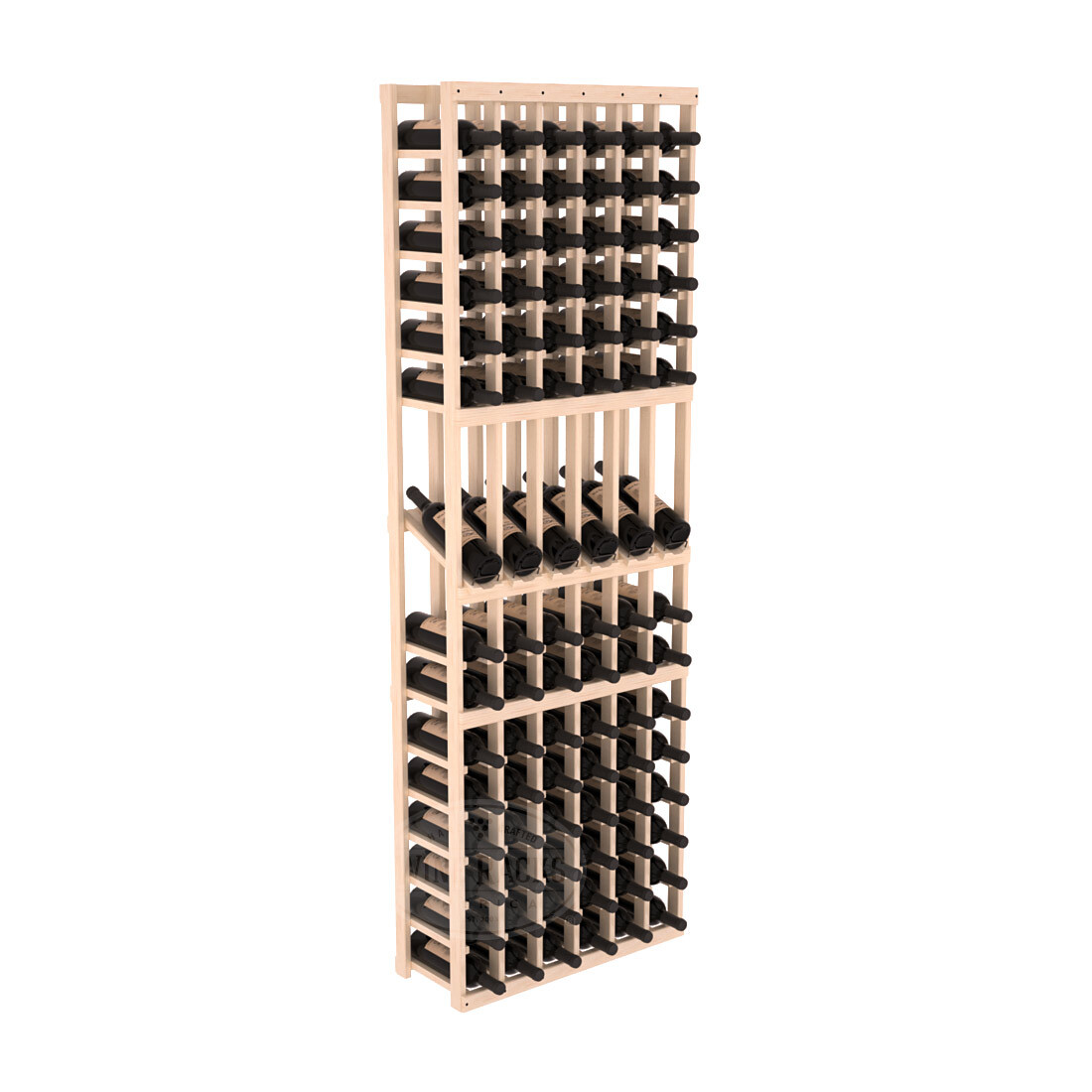 InstaCellar 6 Column Display Row Rack – Ponderosa Pine / Unstained