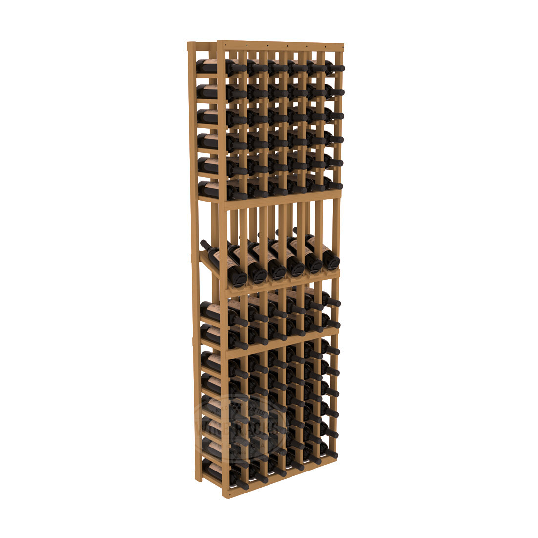 InstaCellar 6 Column Display Row Rack – Ponderosa Pine / Oak stained
