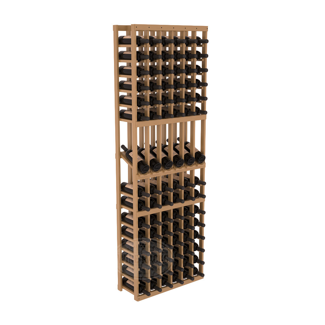 InstaCellar 6 Column Display Row Rack – Ponderosa Pine / Oak stained