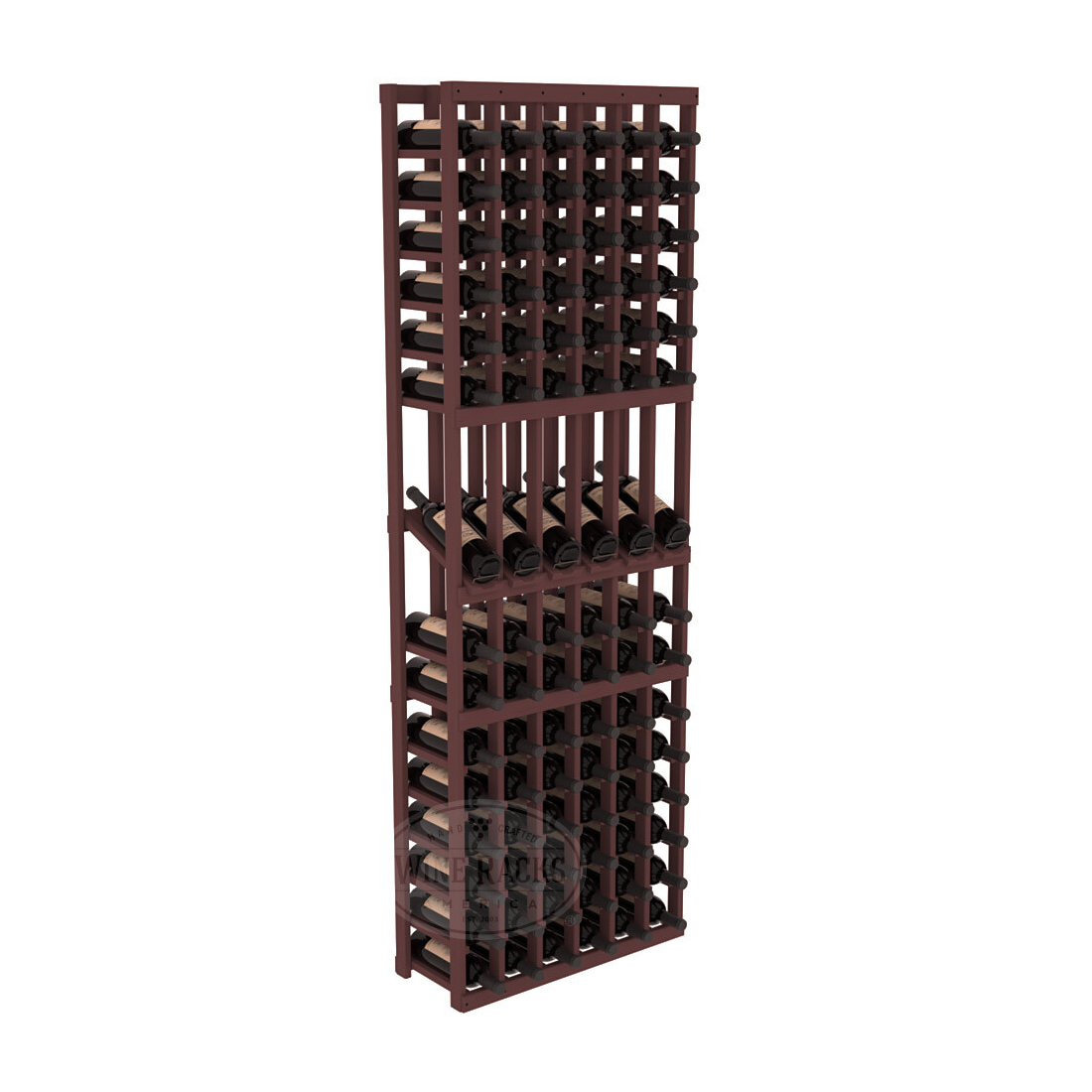 InstaCellar 6 Column Display Row Rack – Ponderosa Pine / Walnut stained