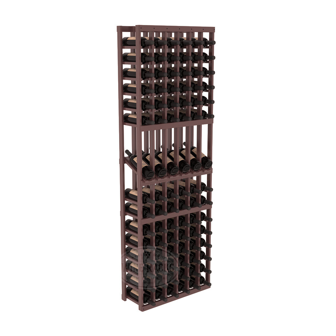 InstaCellar 6 Column Display Row Rack – Ponderosa Pine / Walnut stained