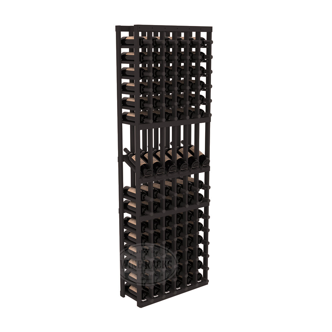 InstaCellar 6 Column Display Row Rack – Ponderosa Pine / Black stained