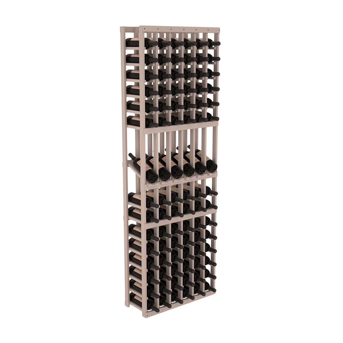 InstaCellar 6 Column Display Row Rack – Ponderosa Pine / Greywash stained