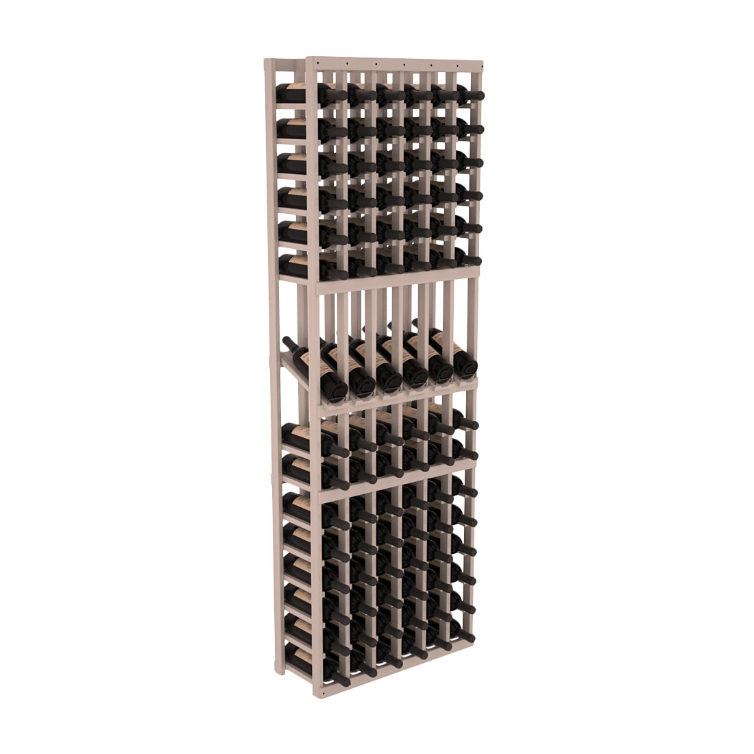 InstaCellar 6 Column Display Row Rack – Ponderosa Pine / Greywash stained
