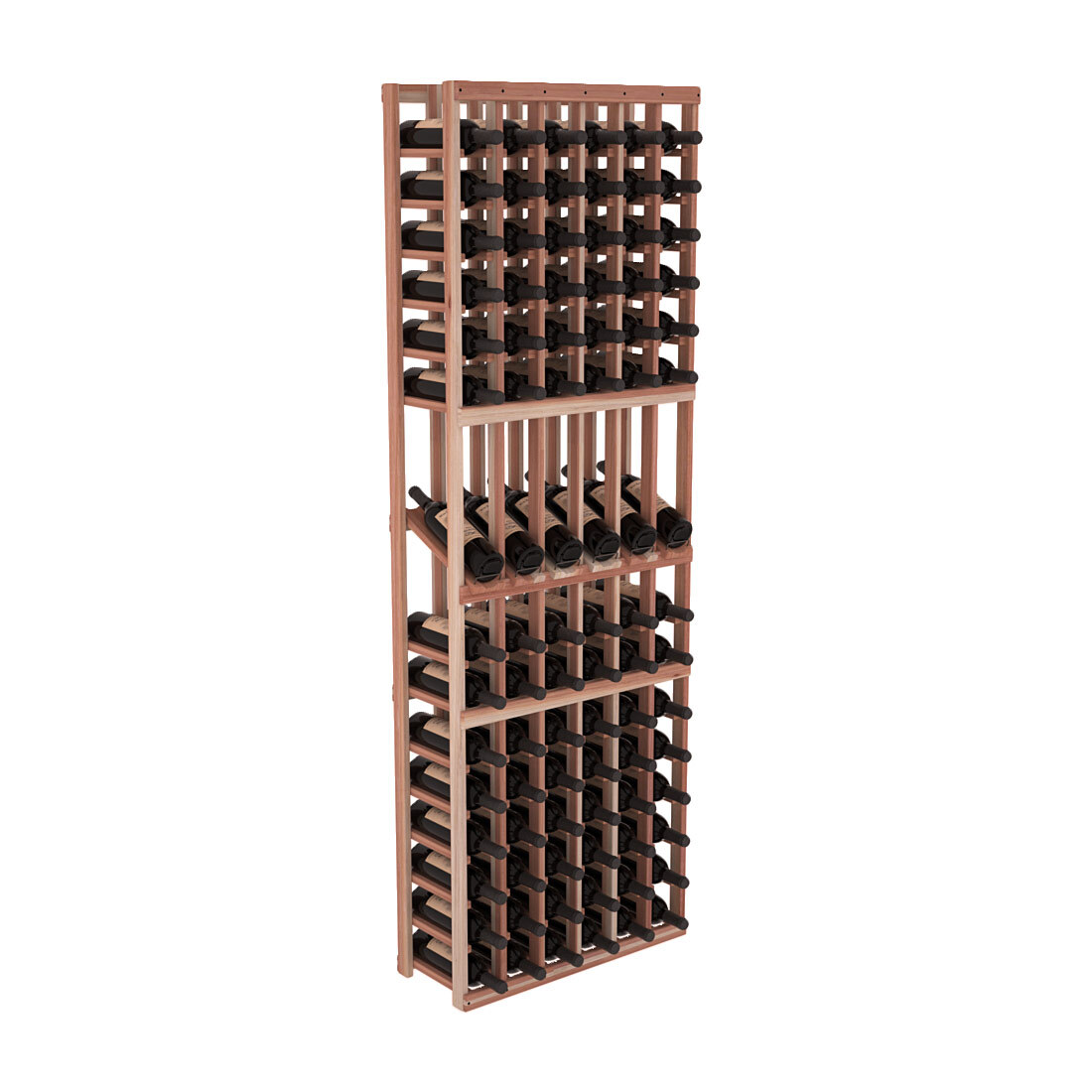 InstaCellar 6 Column Display Row Rack – Premium Redwood / Unstained