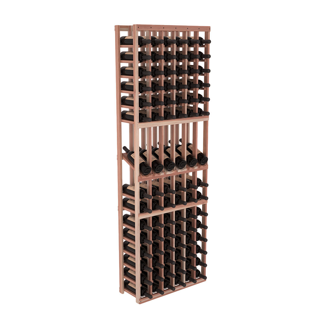 InstaCellar 6 Column Display Row Rack – Premium Redwood / Unstained