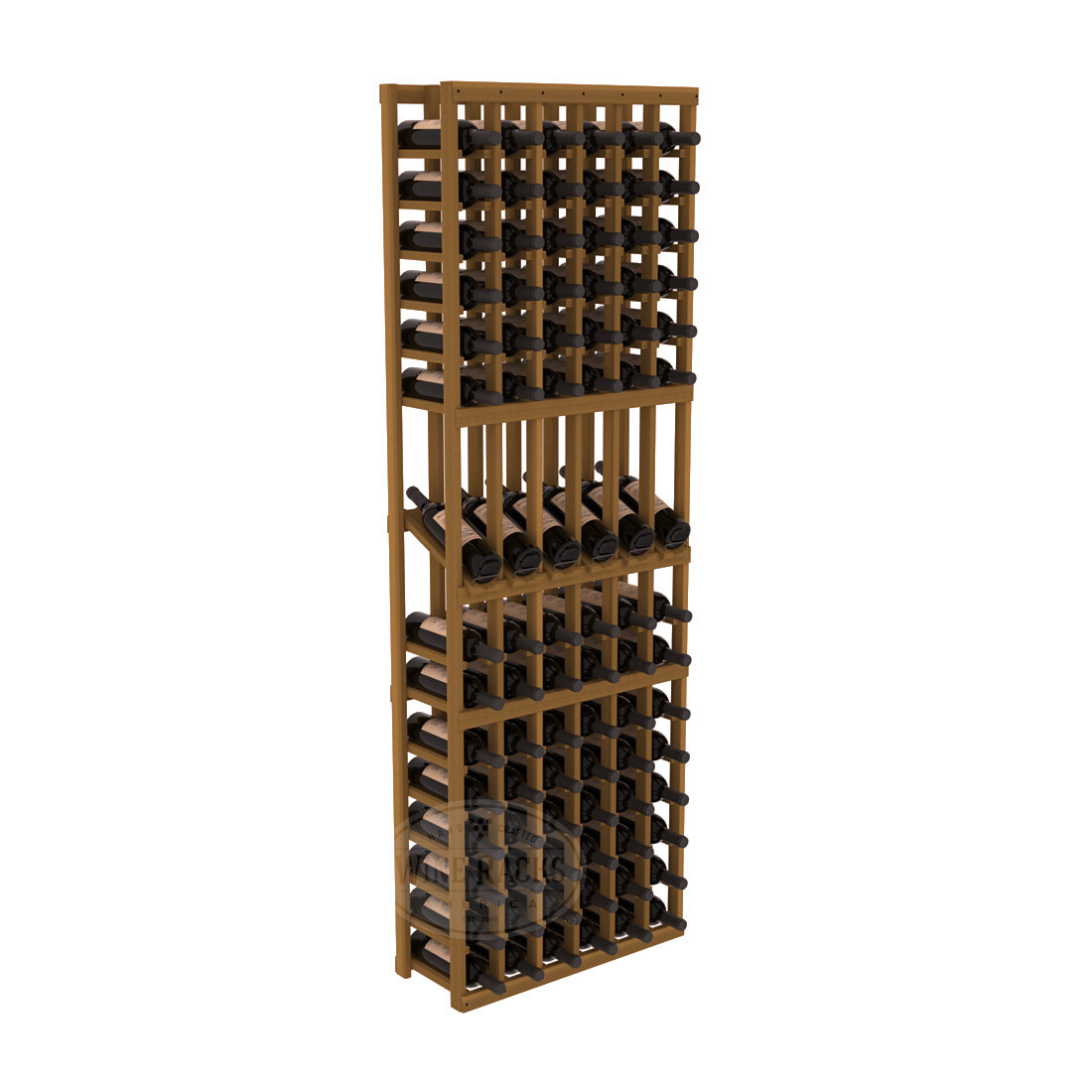InstaCellar 6 Column Display Row Rack – Premium Redwood / Oak stained