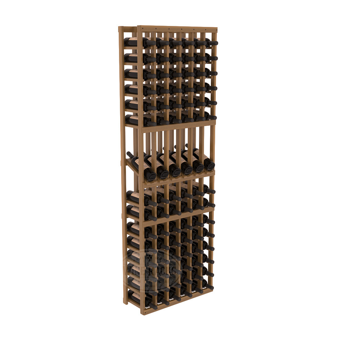InstaCellar 6 Column Display Row Rack – Premium Redwood / Oak stained