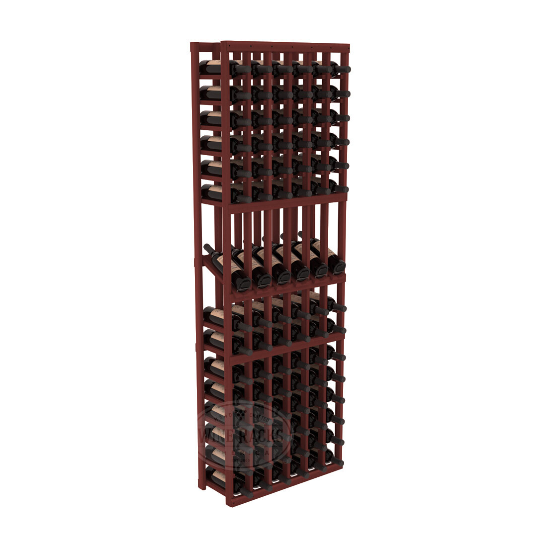 InstaCellar 6 Column Display Row Rack – Premium Redwood / Cherry stained