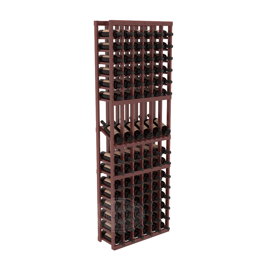 InstaCellar 6 Column Display Row Rack – Premium Redwood / Cherry stained
