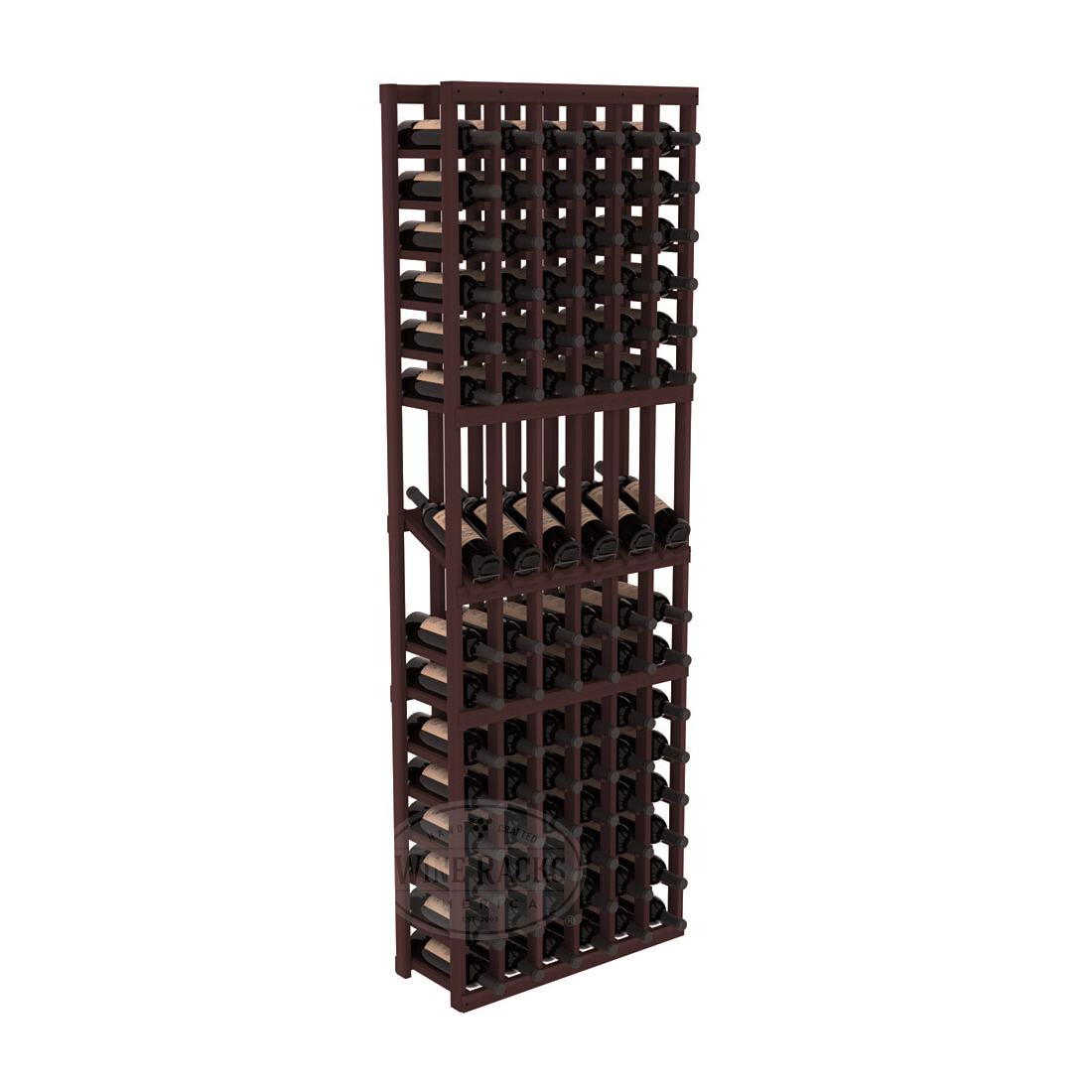 InstaCellar 6 Column Display Row Rack – Premium Redwood / Walnut stained