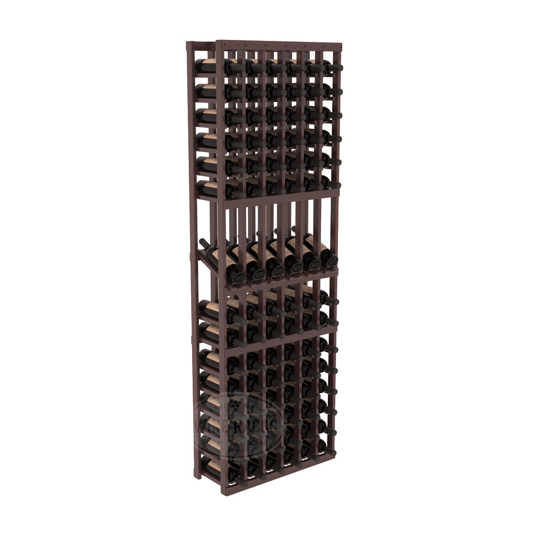 InstaCellar 6 Column Display Row Rack – Premium Redwood / Walnut stained