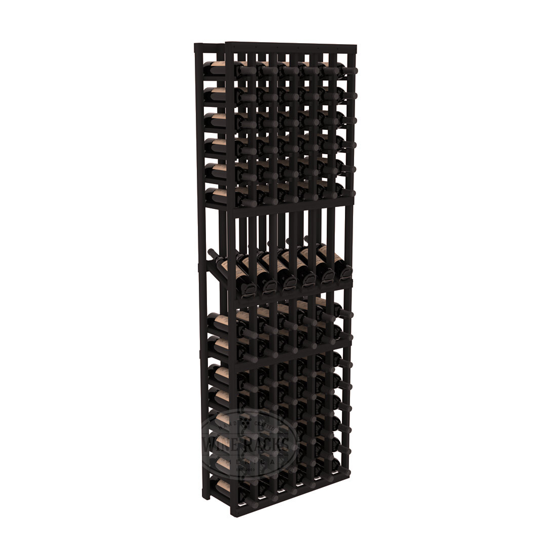 InstaCellar 6 Column Display Row Rack – Premium Redwood / Black stained