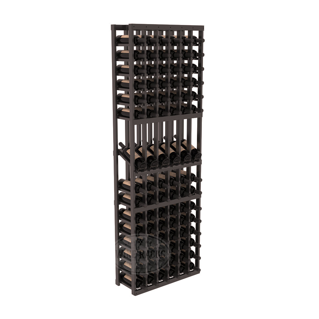InstaCellar 6 Column Display Row Rack – Premium Redwood / Black stained
