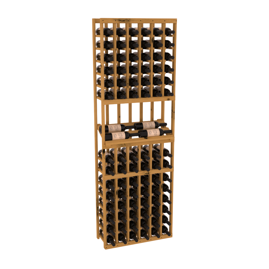 InstaCellar 6 Column Side Display Row Rack – Knotty Alder / Oak stained
