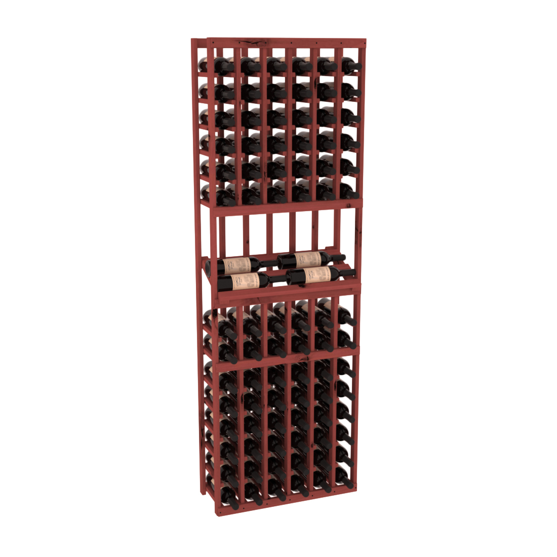 InstaCellar 6 Column Side Display Row Rack – Knotty Alder / Cherry stained