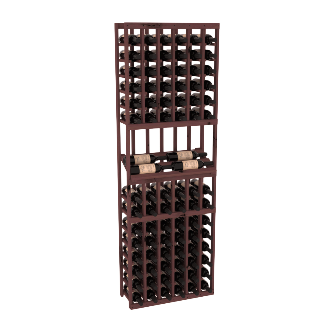InstaCellar 6 Column Side Display Row Rack – Knotty Alder / Walnut stained
