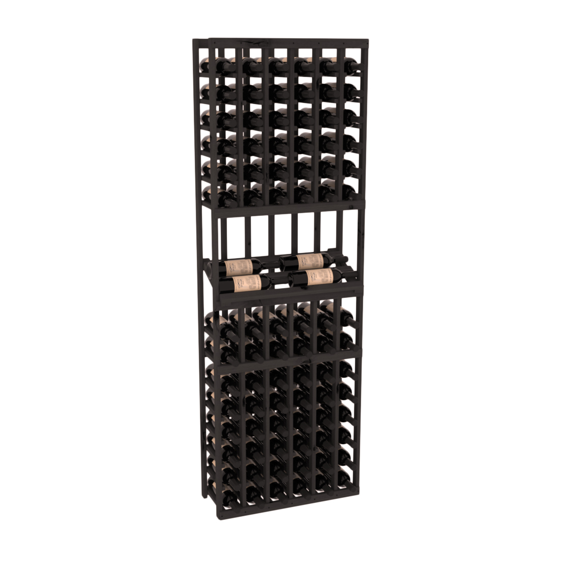 InstaCellar 6 Column Side Display Row Rack – Knotty Alder / Black stained