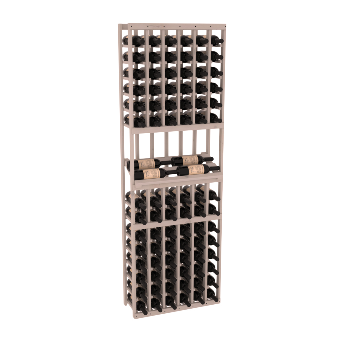 InstaCellar 6 Column Side Display Row Rack – Knotty Alder / Greywash stained
