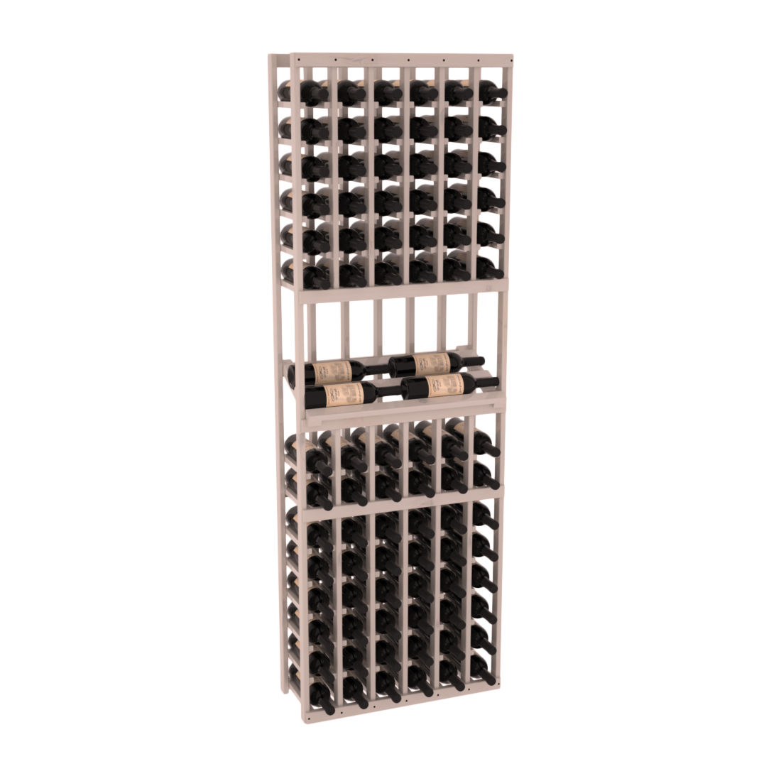 InstaCellar 6 Column Side Display Row Rack – Knotty Alder / Greywash stained