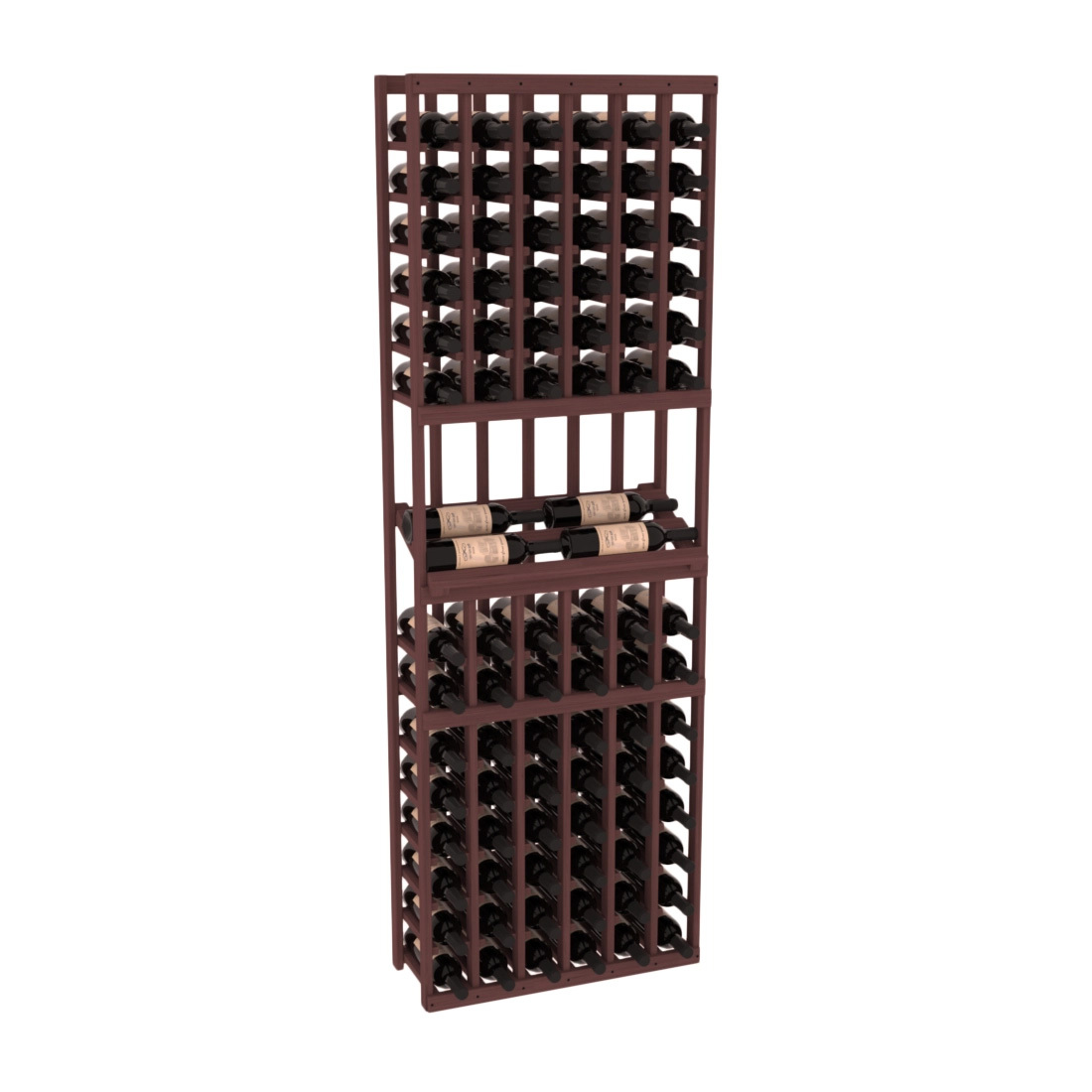 InstaCellar 6 Column Side Display Row Rack – Grand Mahogany / Walnut stained
