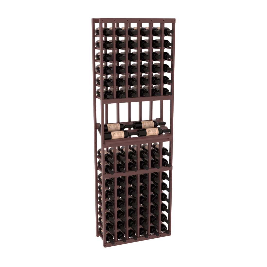 InstaCellar 6 Column Side Display Row Rack – Grand Mahogany / Walnut stained