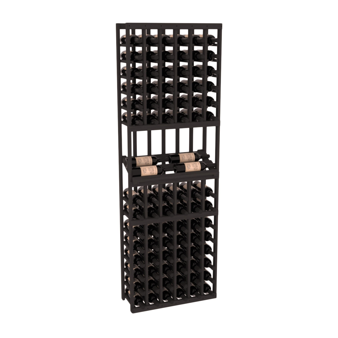 InstaCellar 6 Column Side Display Row Rack – Grand Mahogany / Black stained