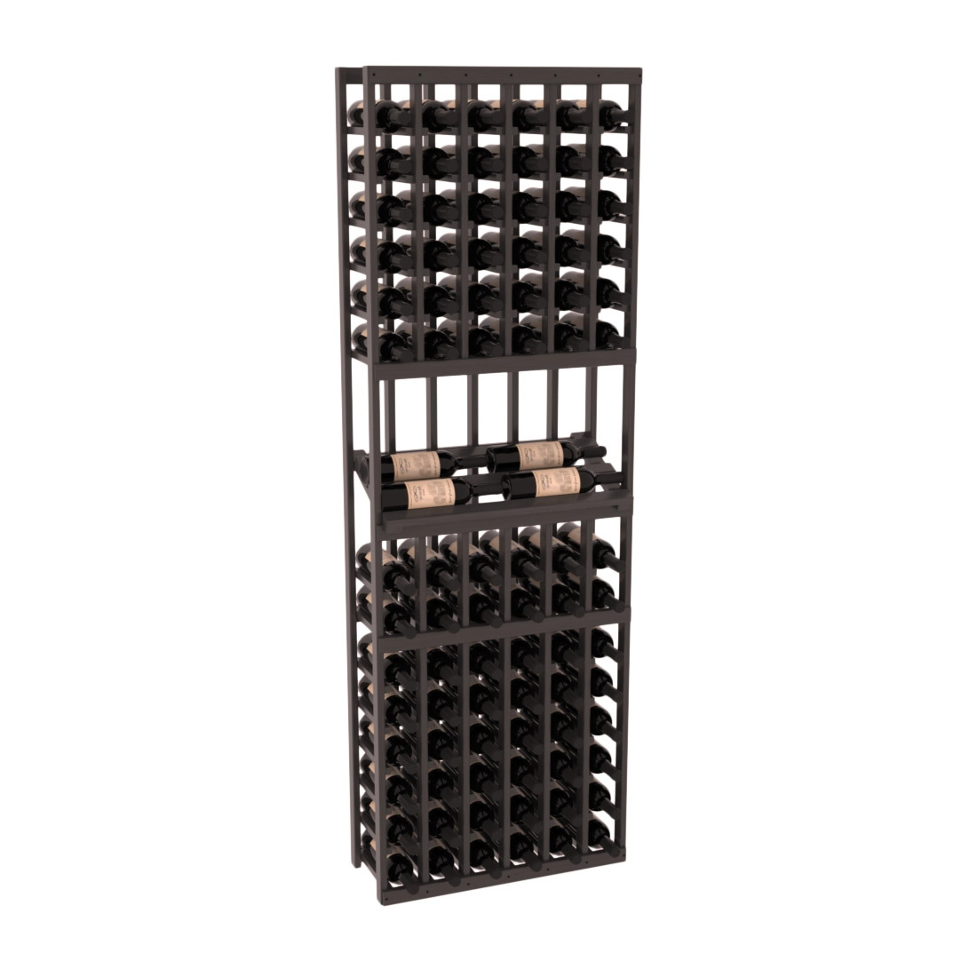 InstaCellar 6 Column Side Display Row Rack – Grand Mahogany / Black stained