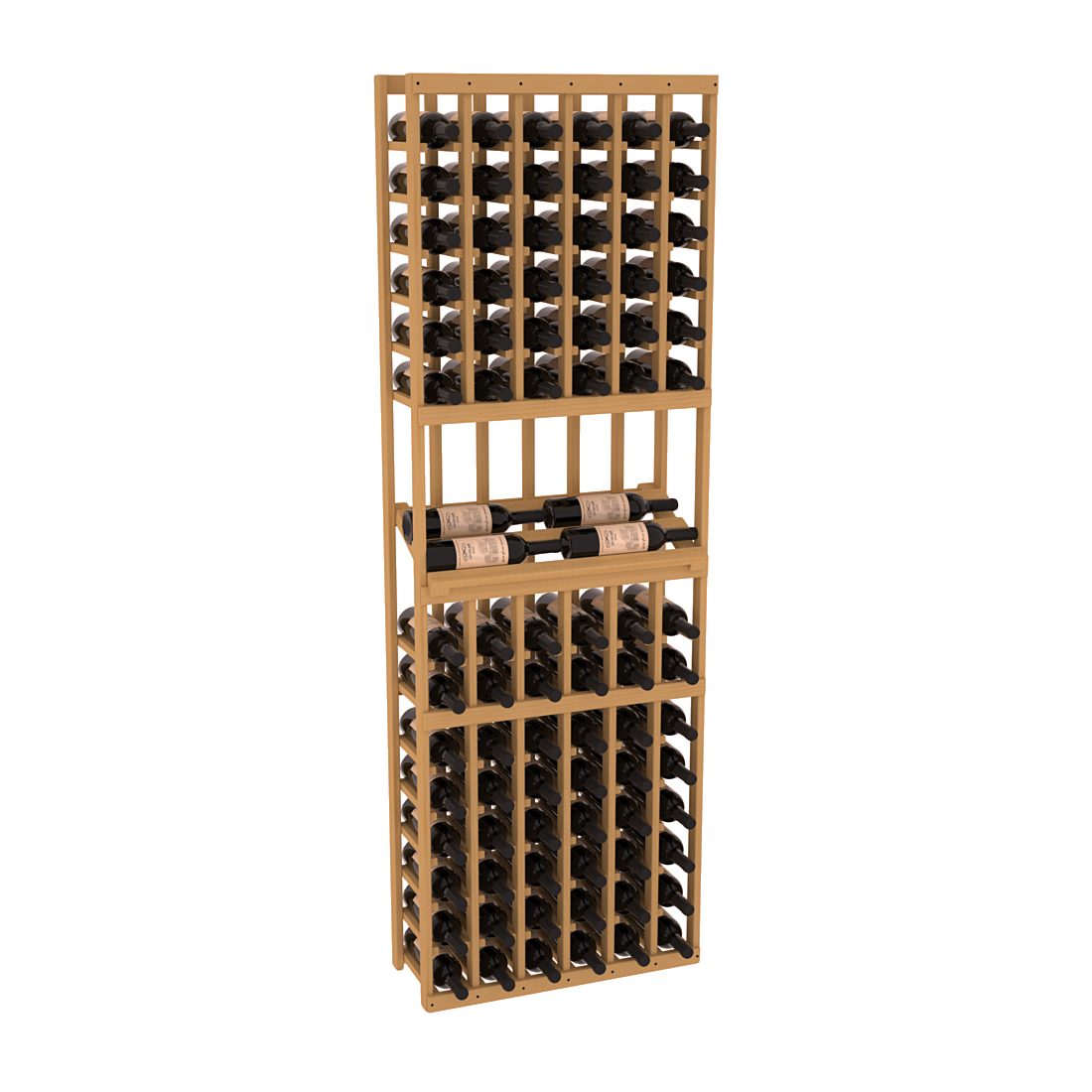 InstaCellar 6 Column Side Display Row Rack – Ponderosa Pine / Oak stained