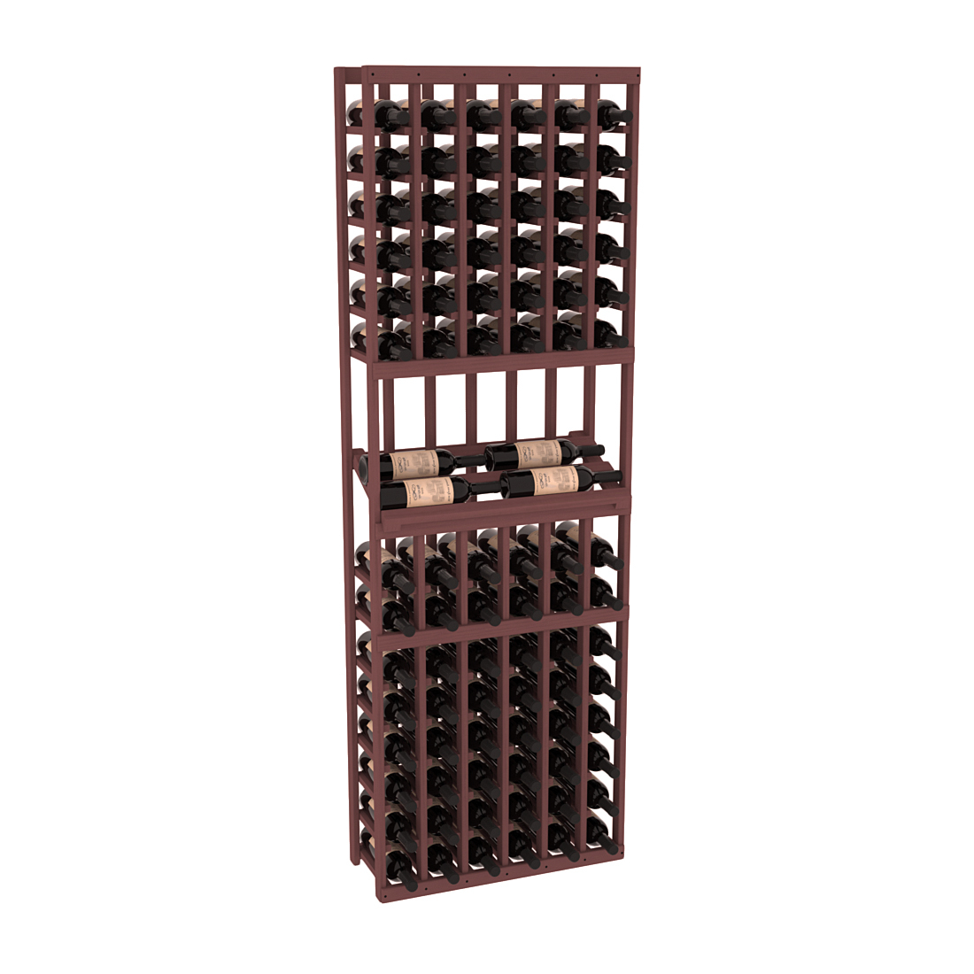 InstaCellar 6 Column Side Display Row Rack – Ponderosa Pine / Walnut stained