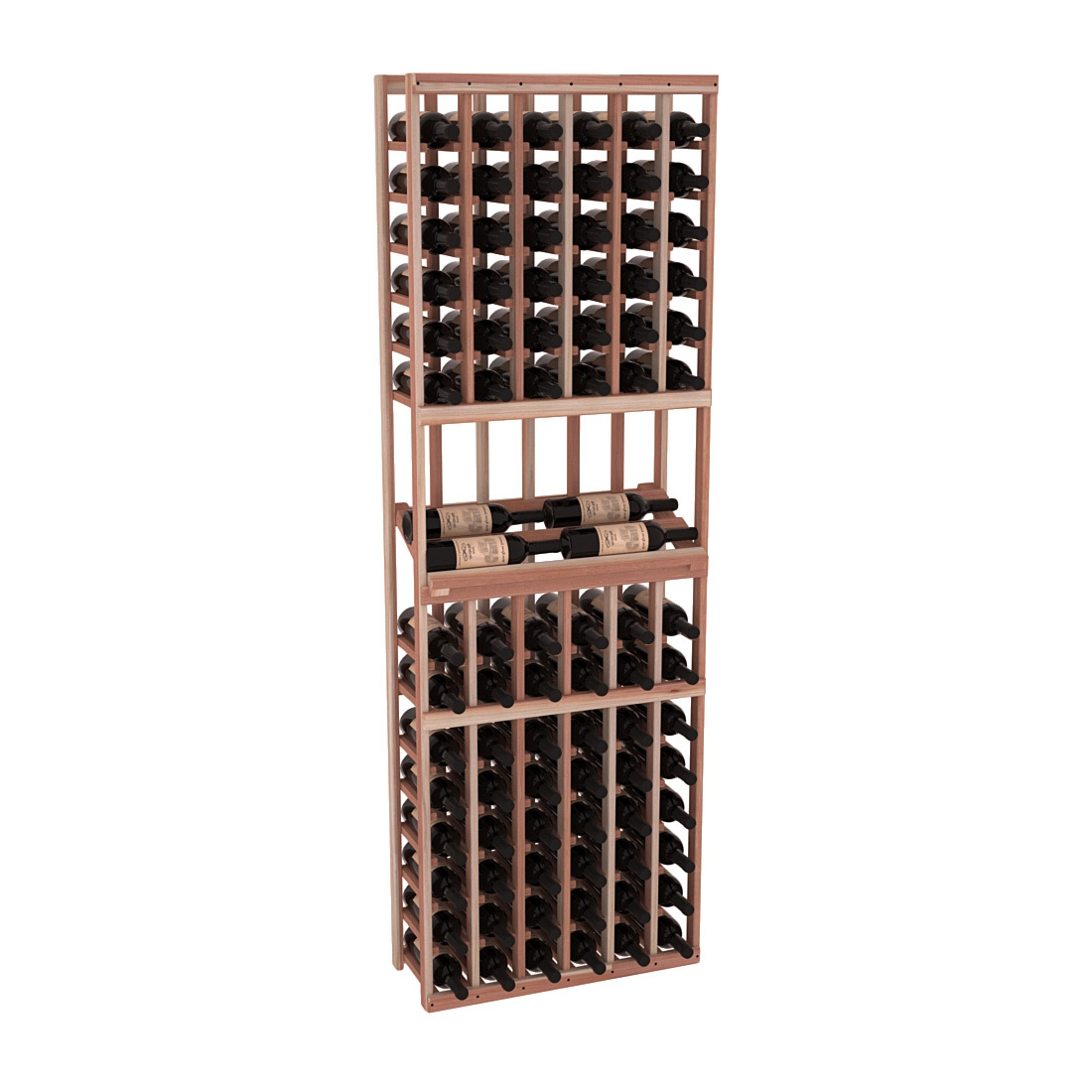 InstaCellar 6 Column Side Display Row Rack – Premium Redwood / Unstained