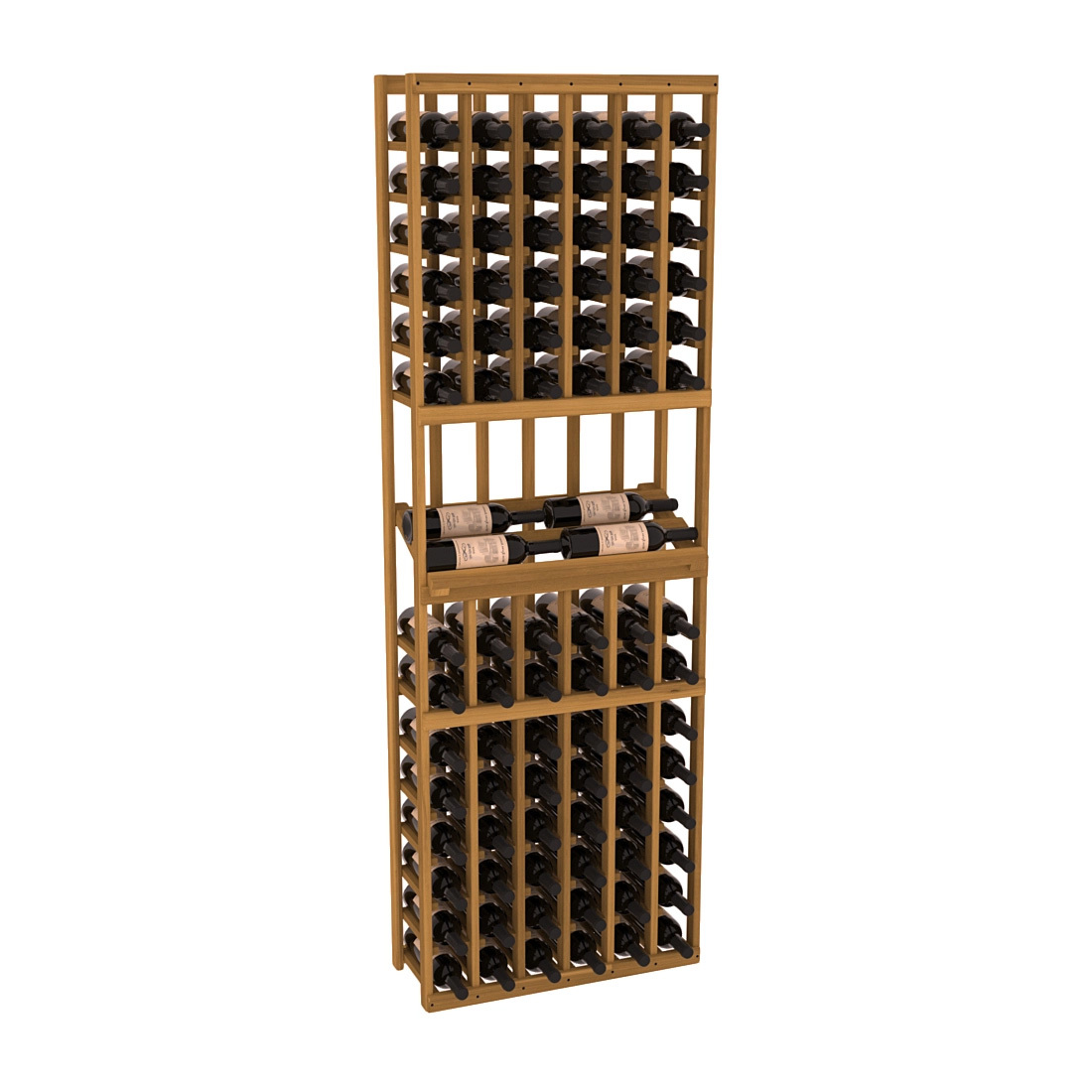 InstaCellar 6 Column Side Display Row Rack – Premium Redwood / Oak stained