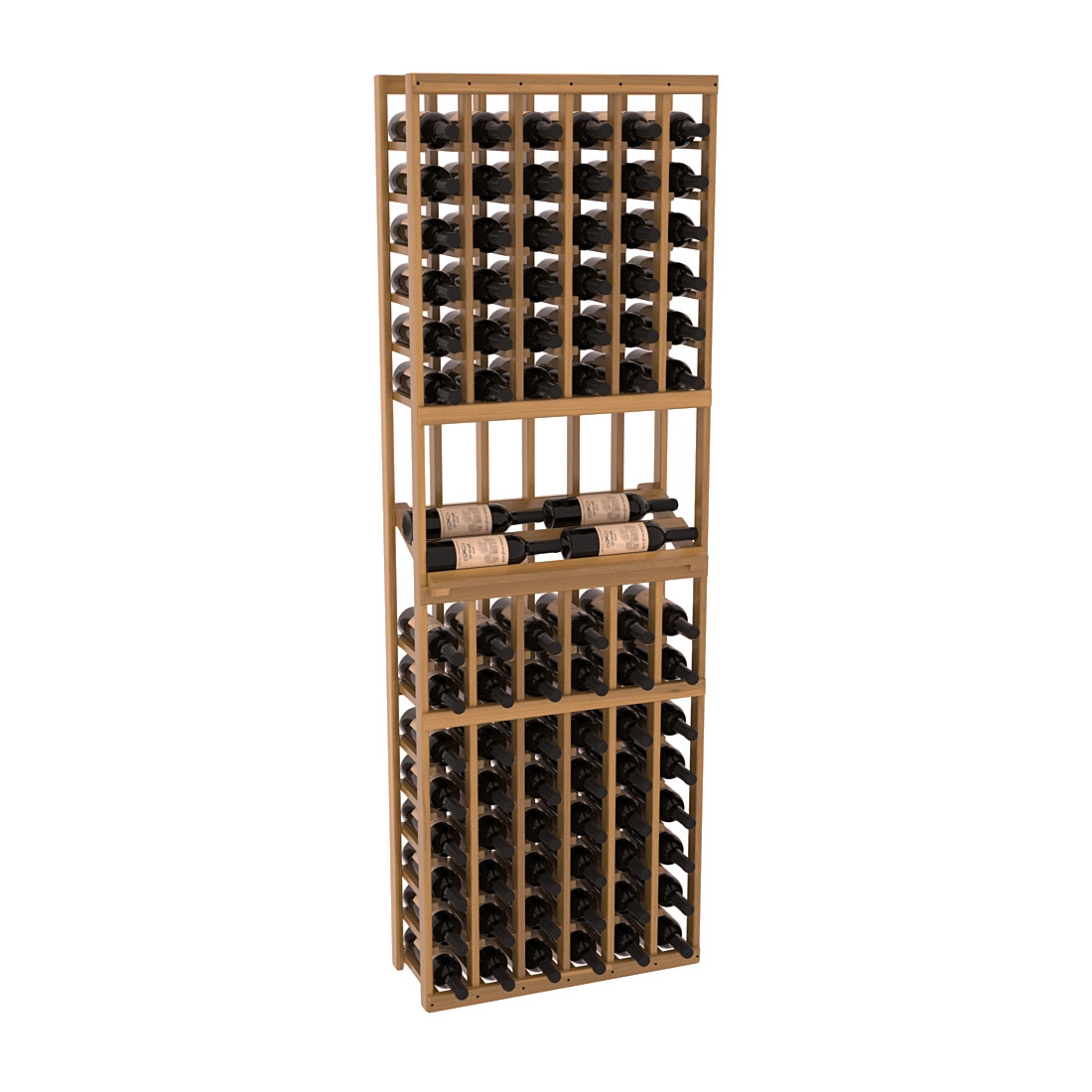 InstaCellar 6 Column Side Display Row Rack – Premium Redwood / Oak stained