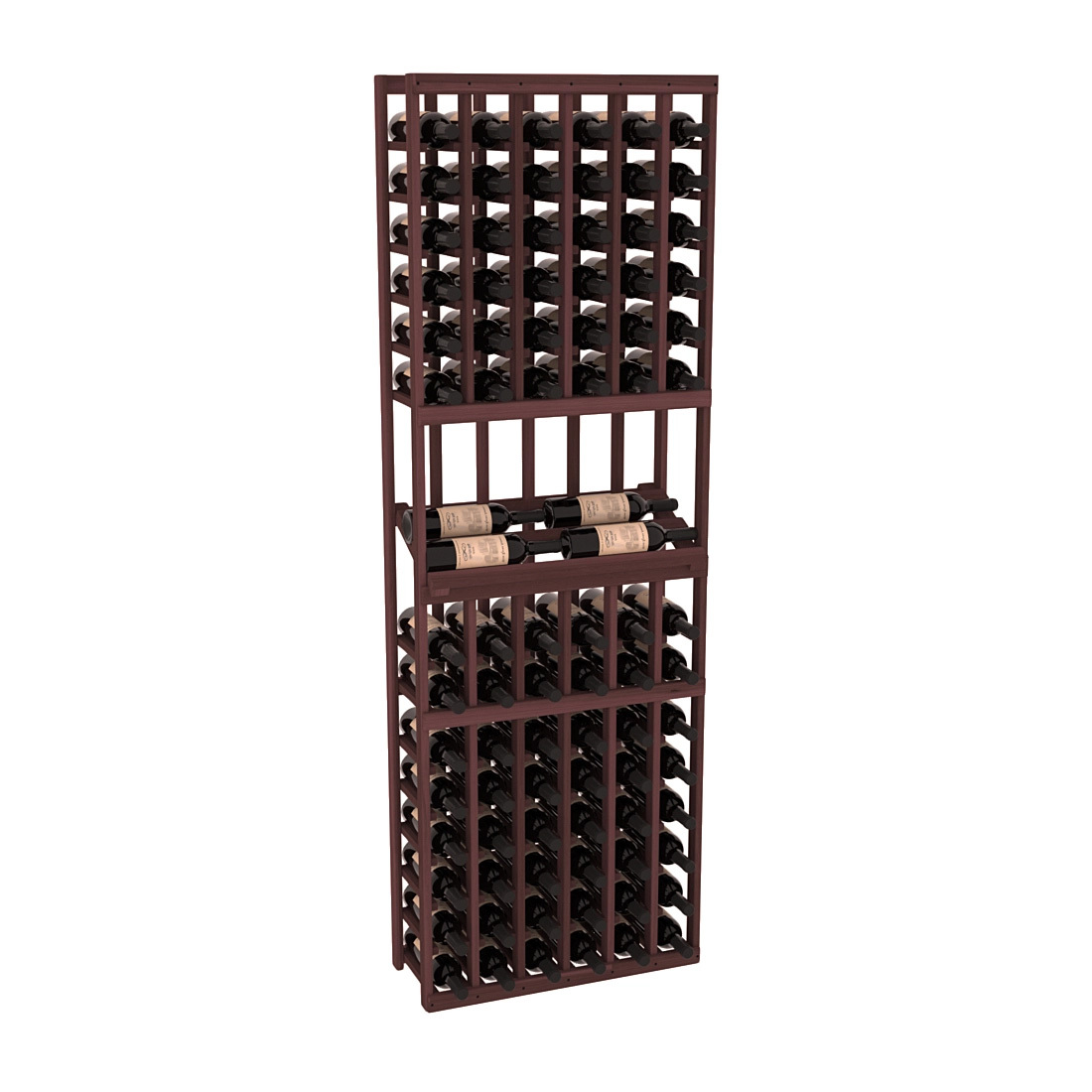 InstaCellar 6 Column Side Display Row Rack – Premium Redwood / Walnut stained