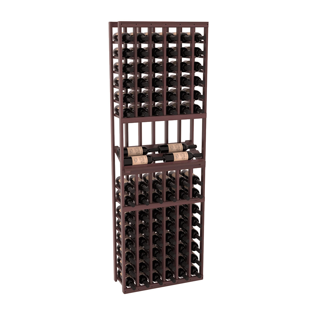InstaCellar 6 Column Side Display Row Rack – Premium Redwood / Walnut stained