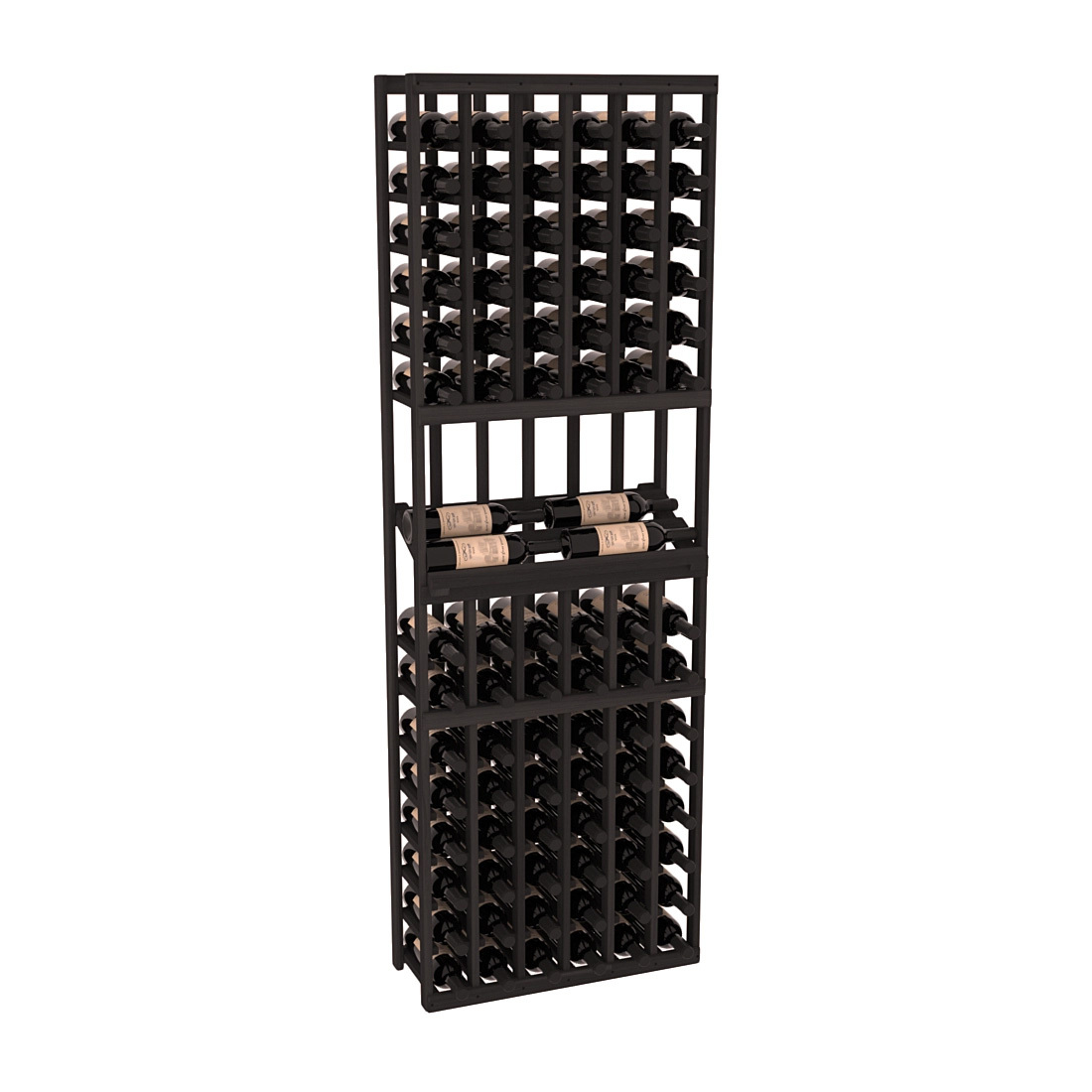 InstaCellar 6 Column Side Display Row Rack – Premium Redwood / Black stained
