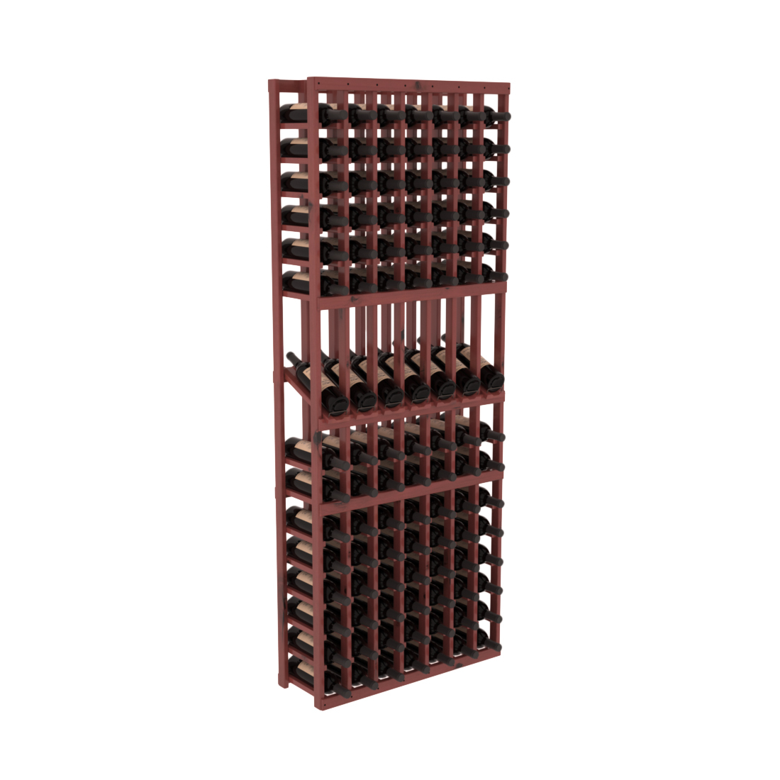 InstaCellar 7 Column Display Row Rack – Knotty Alder / Cherry stained