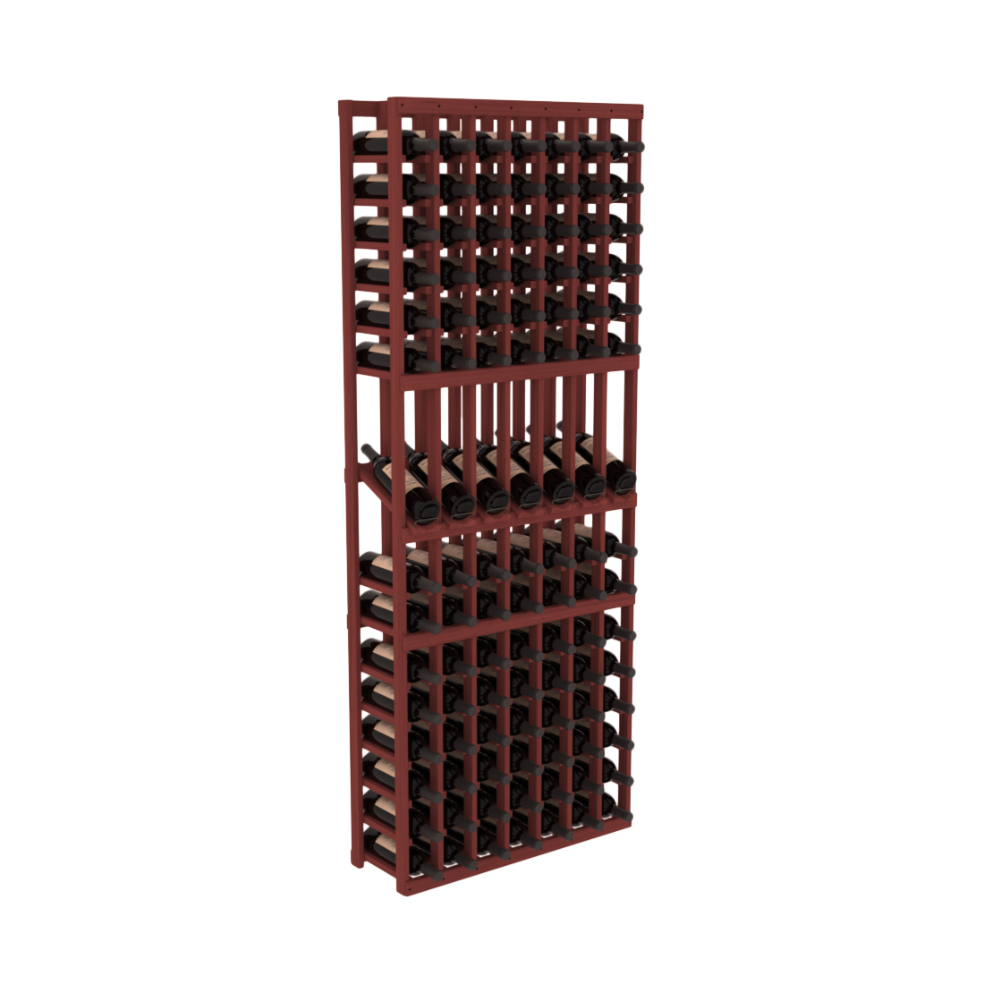 InstaCellar 7 Column Display Row Rack – Grand Mahogany / Cherry stained