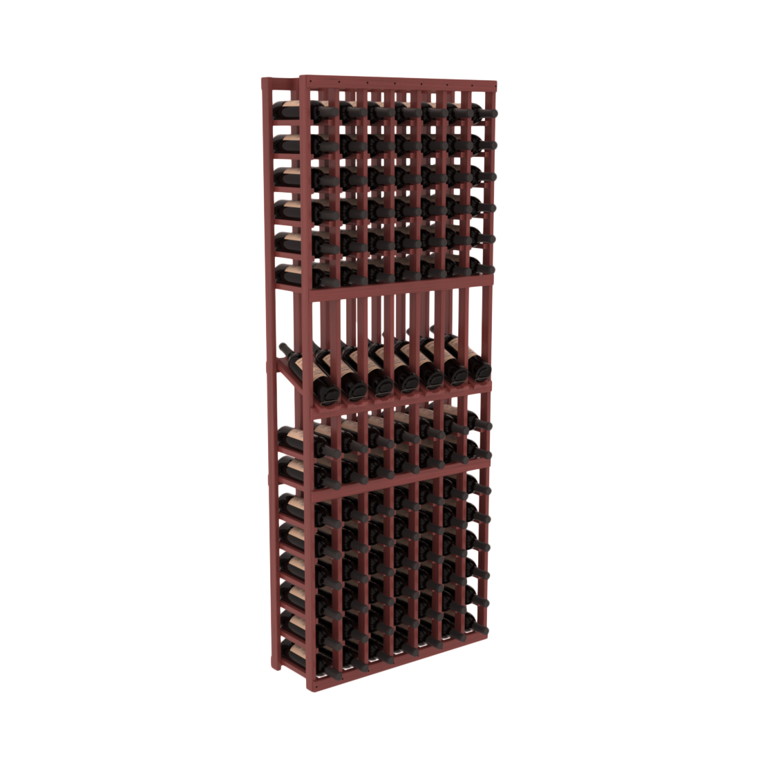 InstaCellar 7 Column Display Row Rack – Grand Mahogany / Cherry stained