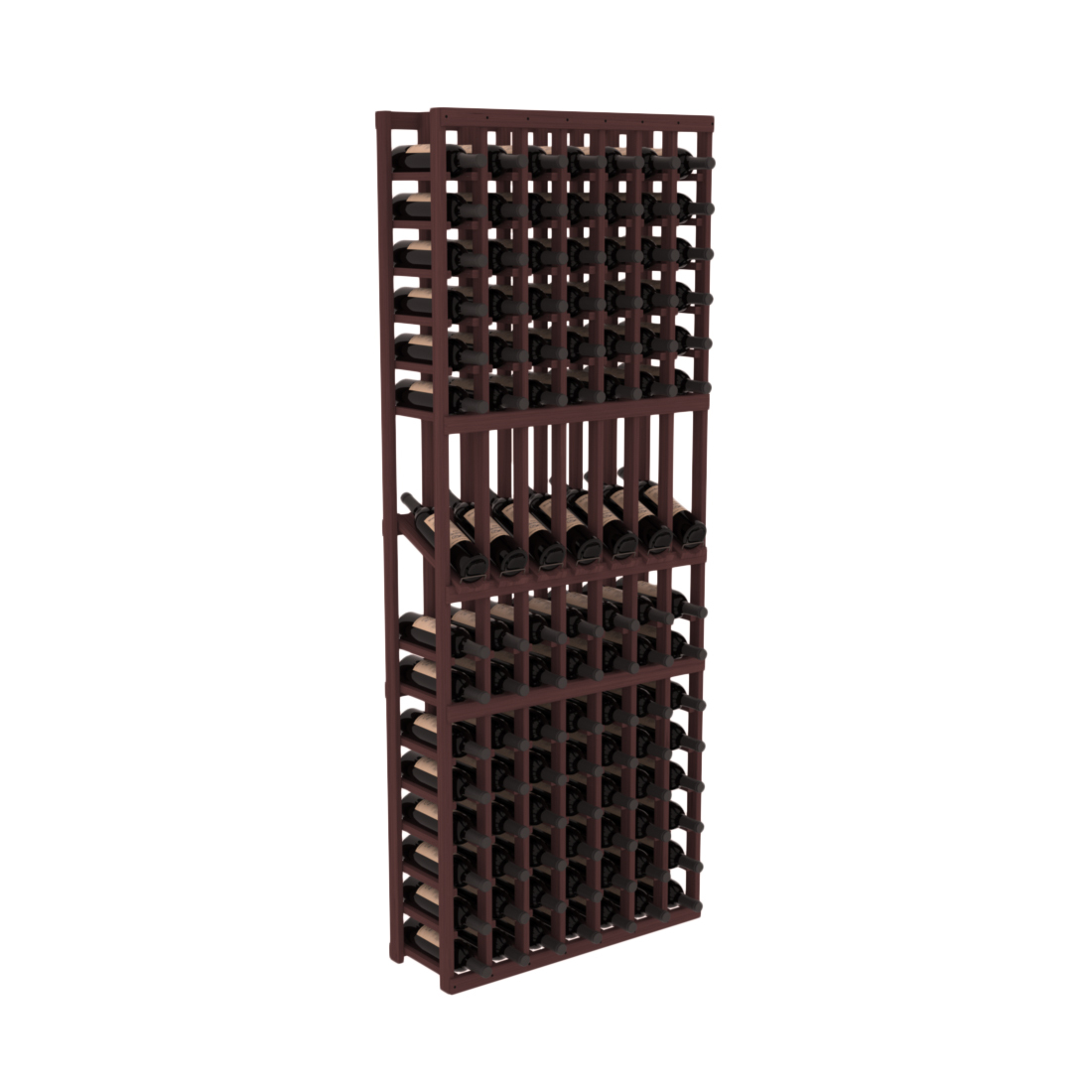 InstaCellar 7 Column Display Row Rack – Grand Mahogany / Walnut stained