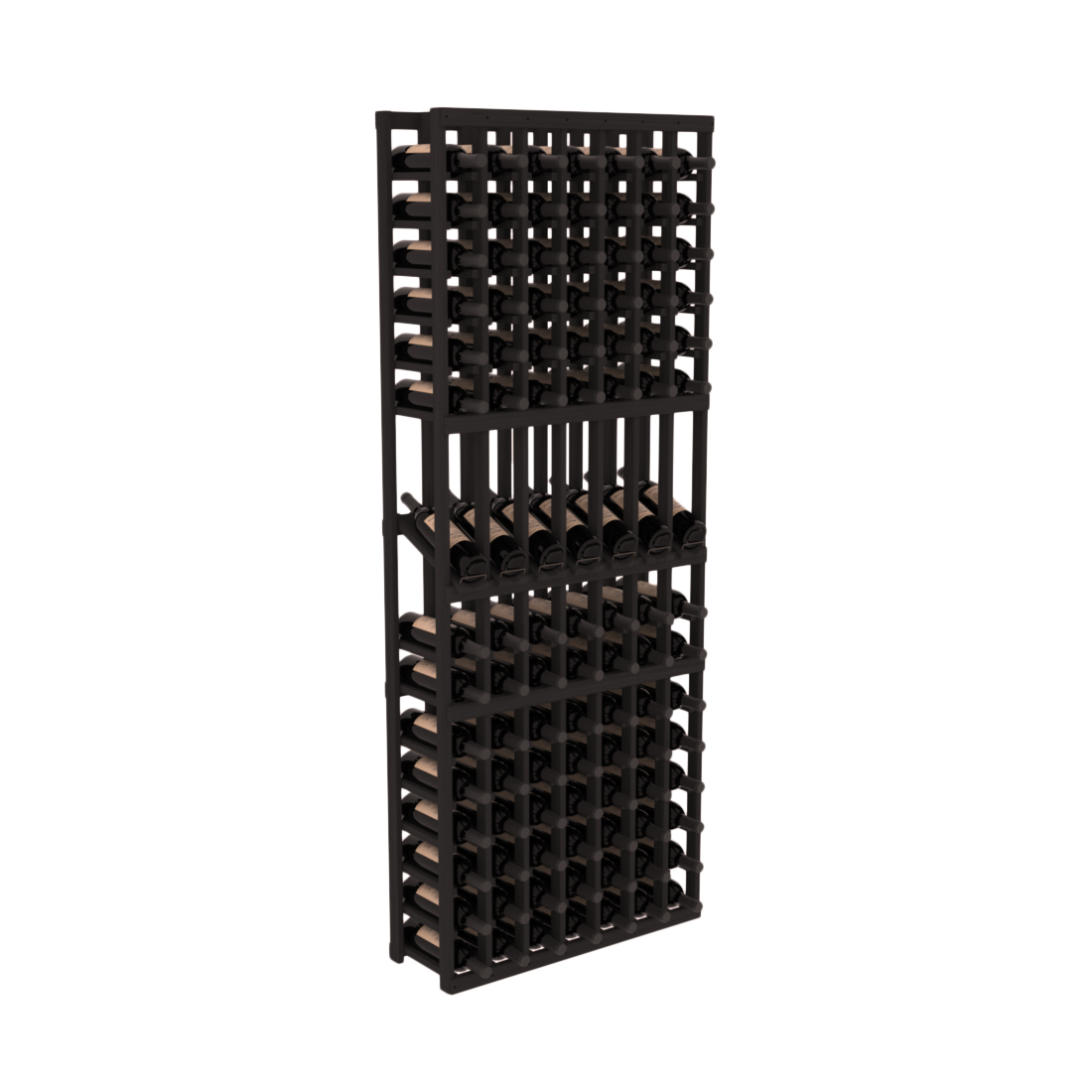 InstaCellar 7 Column Display Row Rack – Grand Mahogany / Black stained