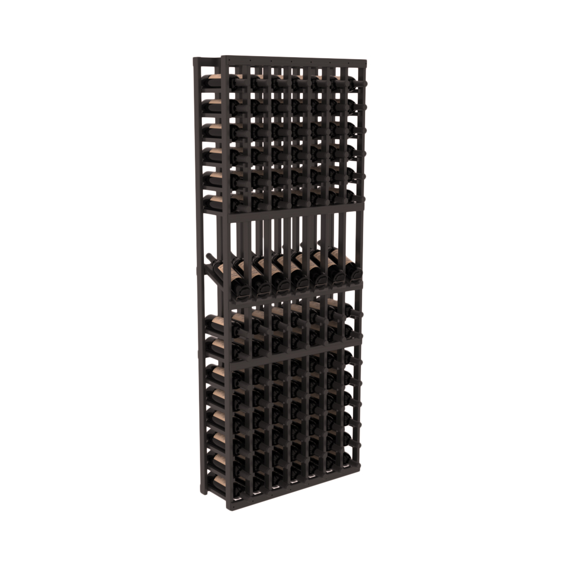 InstaCellar 7 Column Display Row Rack – Grand Mahogany / Black stained