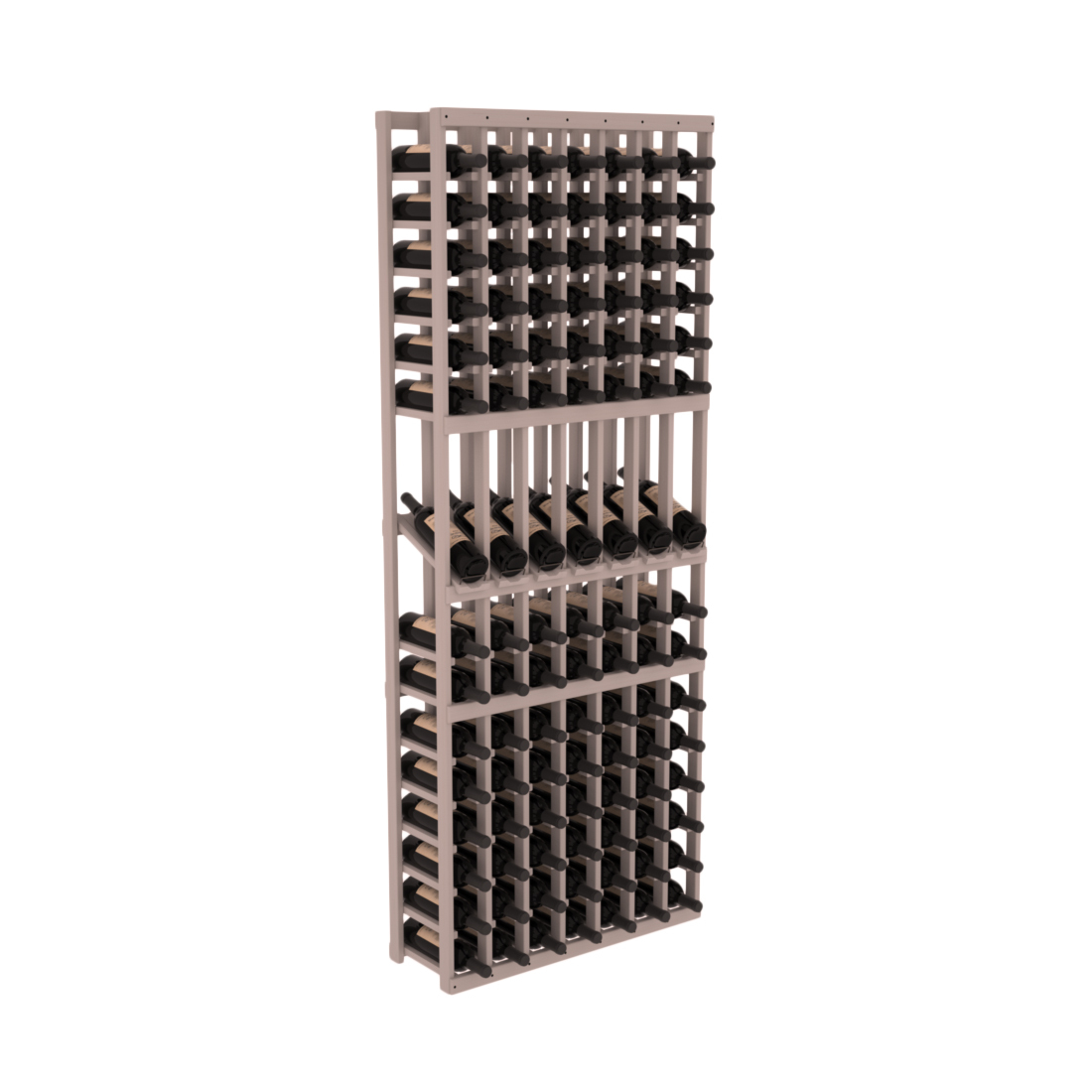 InstaCellar 7 Column Display Row Rack – Grand Mahogany / Greywash stained