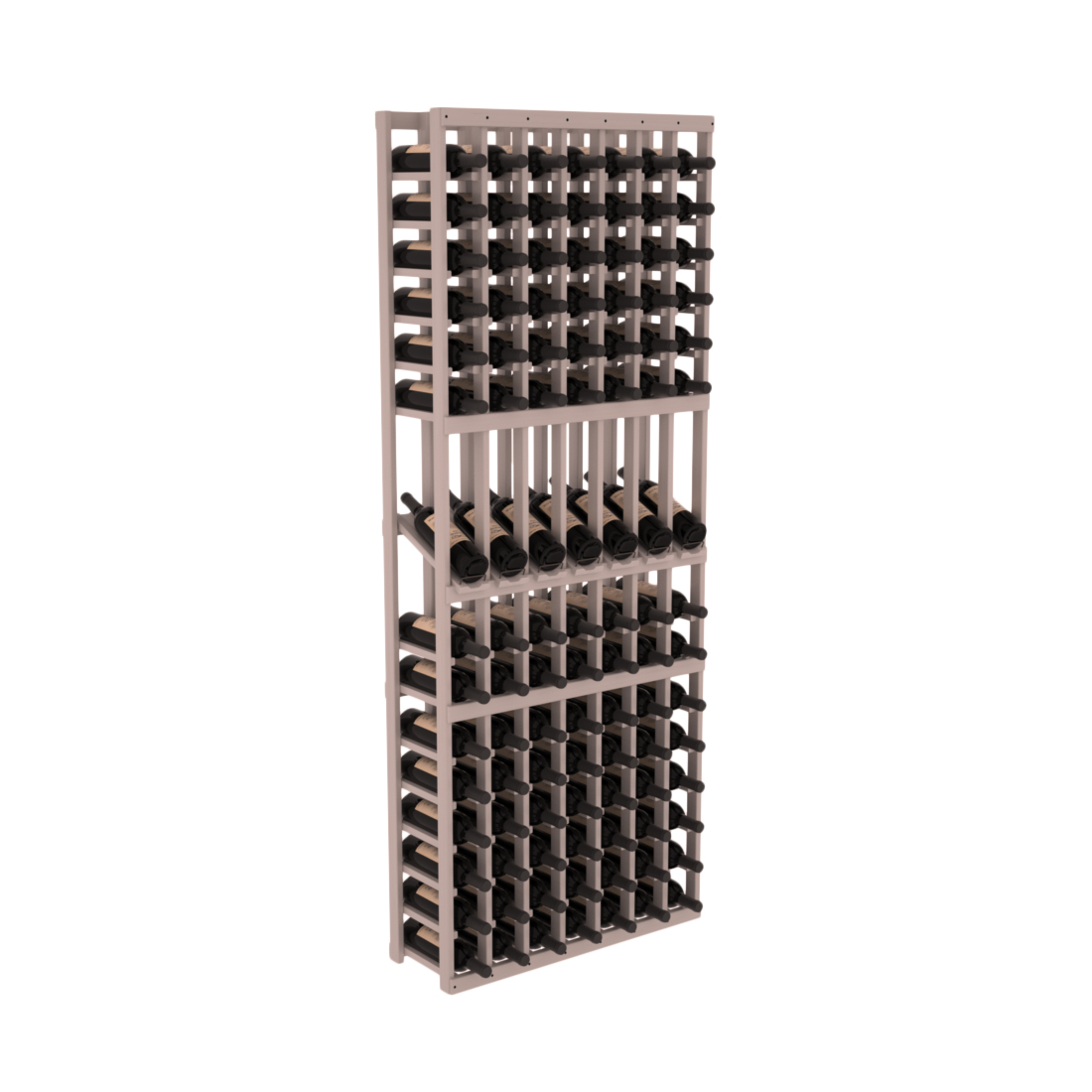 InstaCellar 7 Column Display Row Rack – Grand Mahogany / Greywash stained