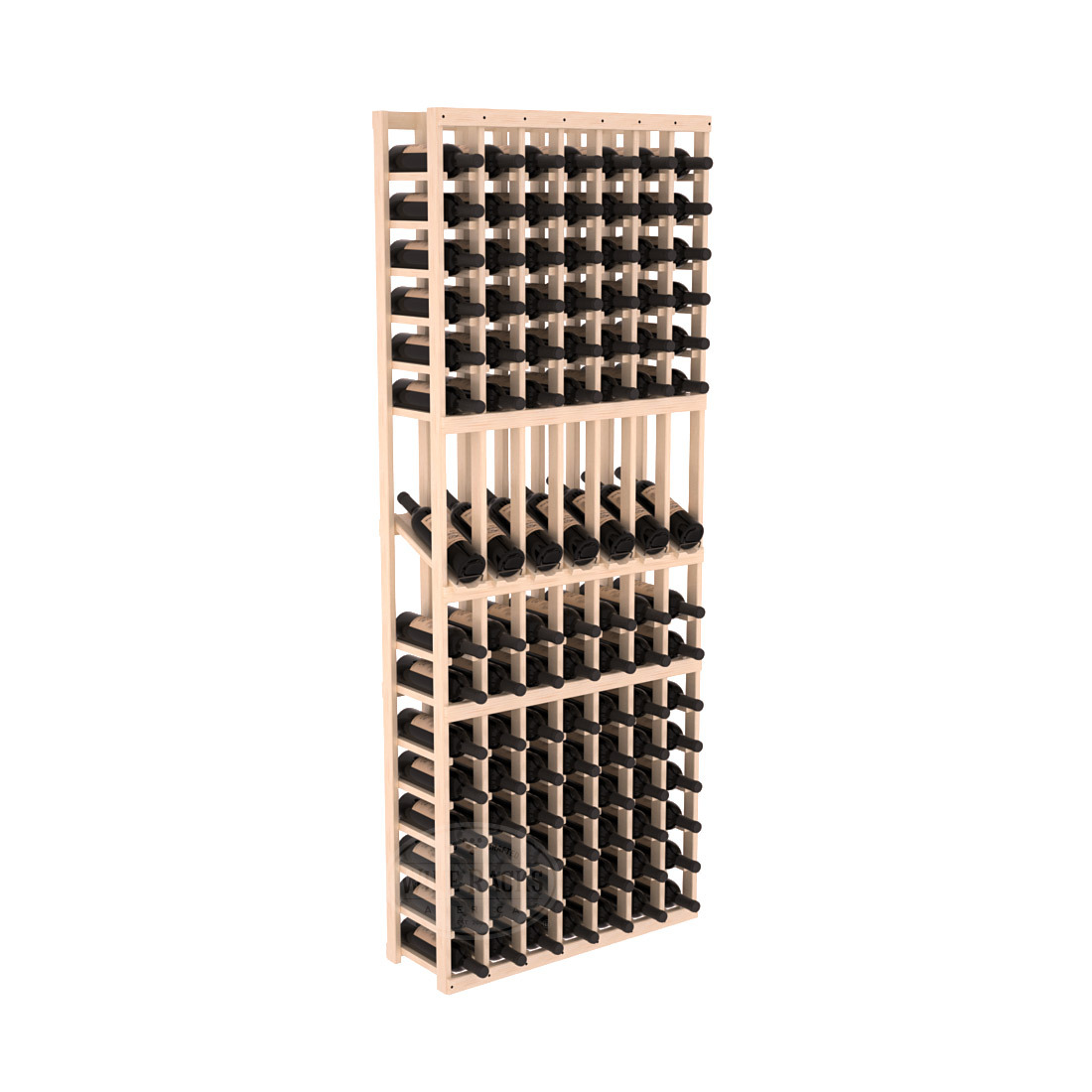 InstaCellar 7 Column Display Row Rack – Ponderosa Pine / Unstained