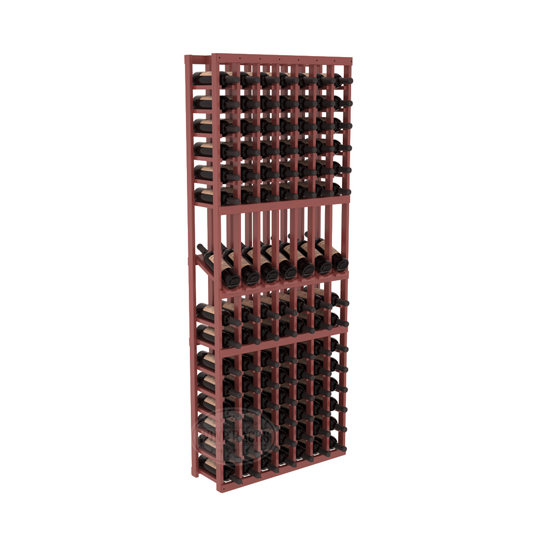 InstaCellar 7 Column Display Row Rack – Ponderosa Pine / Cherry stained