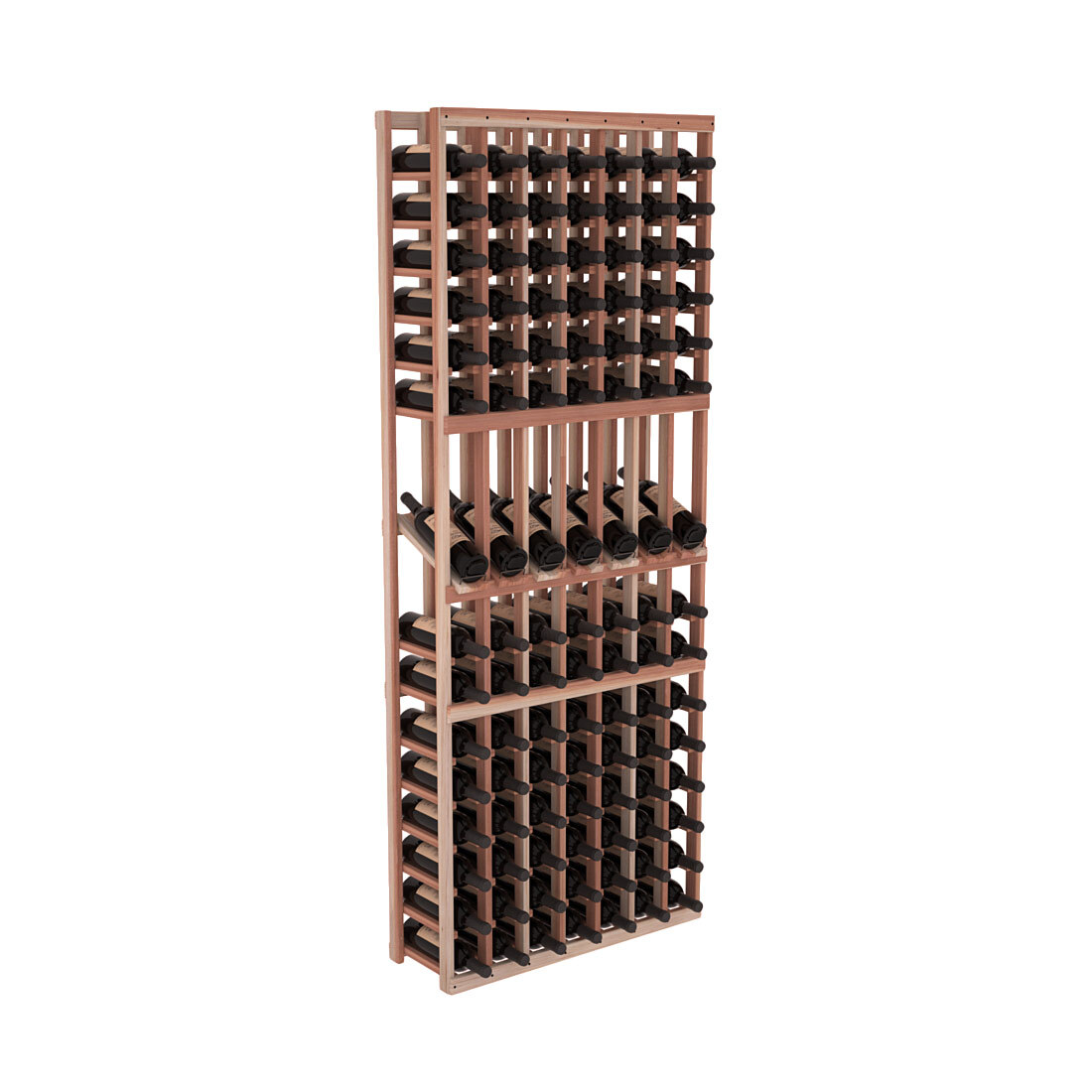 InstaCellar 7 Column Display Row Rack – Premium Redwood / Unstained